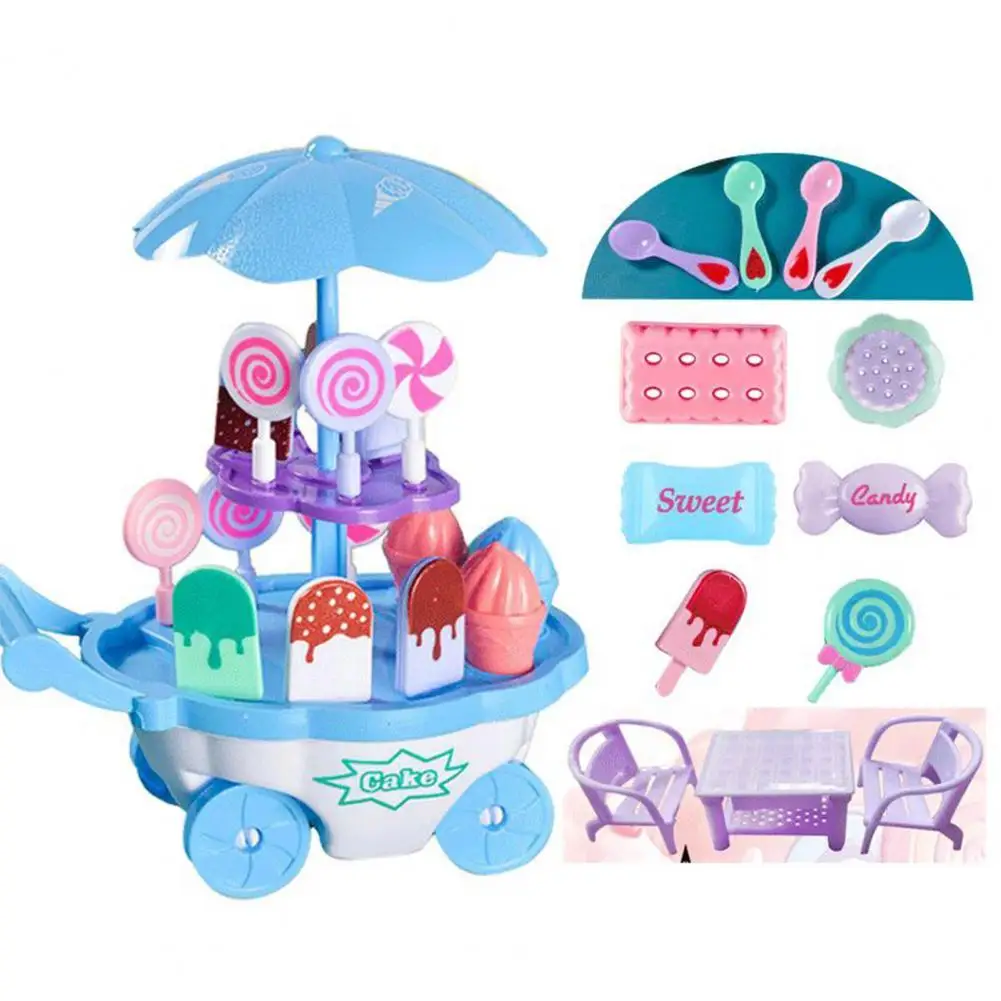 1 Set  Simulation Utensils Play House Toys Simulation Pretend Play ABS Dessert Shop Cart Role Playing Girls Toys Children Gift food fruit green model simulation toy educational pretend kid children play house finished goods unisex foam 2021