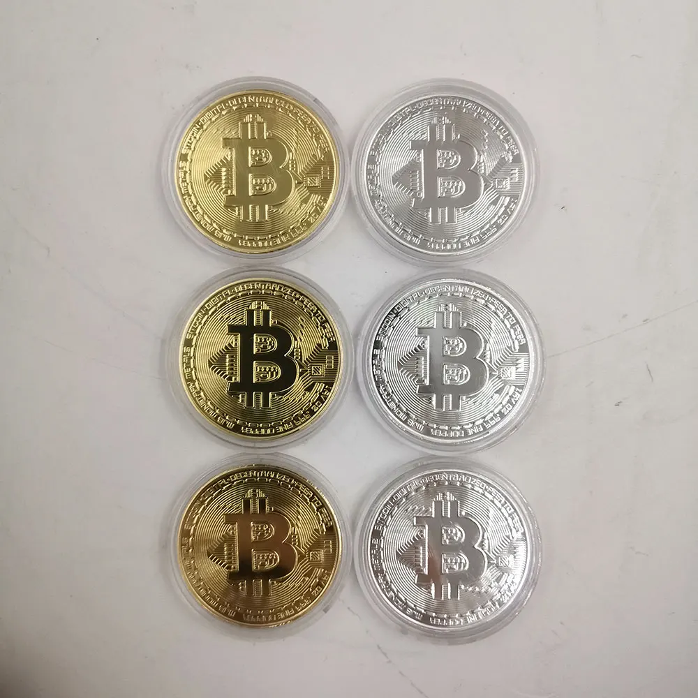 Золотой серебреный цвет монеты Биткоин медаль подарок btc|Блок-чейн/майнер| |