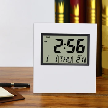 

Multifunctional Table Clock Slim Digital Perpetual Calendar Electronic Clock Desktop Living Room Wall Clock