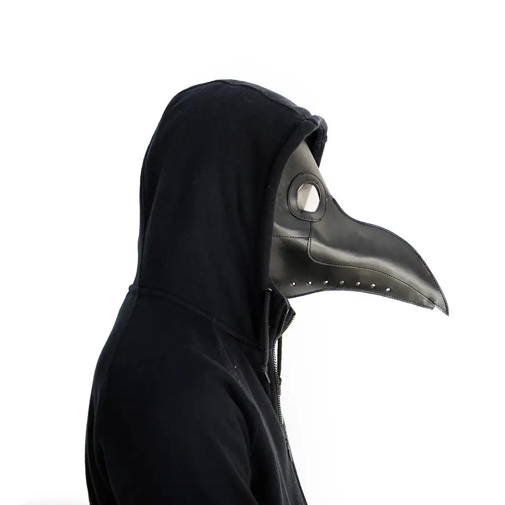 

Halloween Steampunk Plague Doctor Mask White/Black Latex Cosplay Bird Beak Masks Long Nose Party Event Ball Costume Props