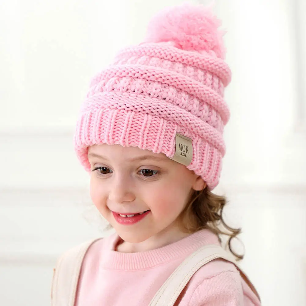 Winter Hats For Kids Mok Beanie Warm Hat Knitted Cap Warm Hat For Girls
