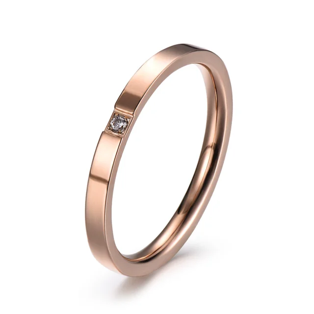 1MM Thin Titanium Steel Silver color Couple Ring Simple Fashion Rose Gold Color Finger Ring For Women and Men mens gifts 3
