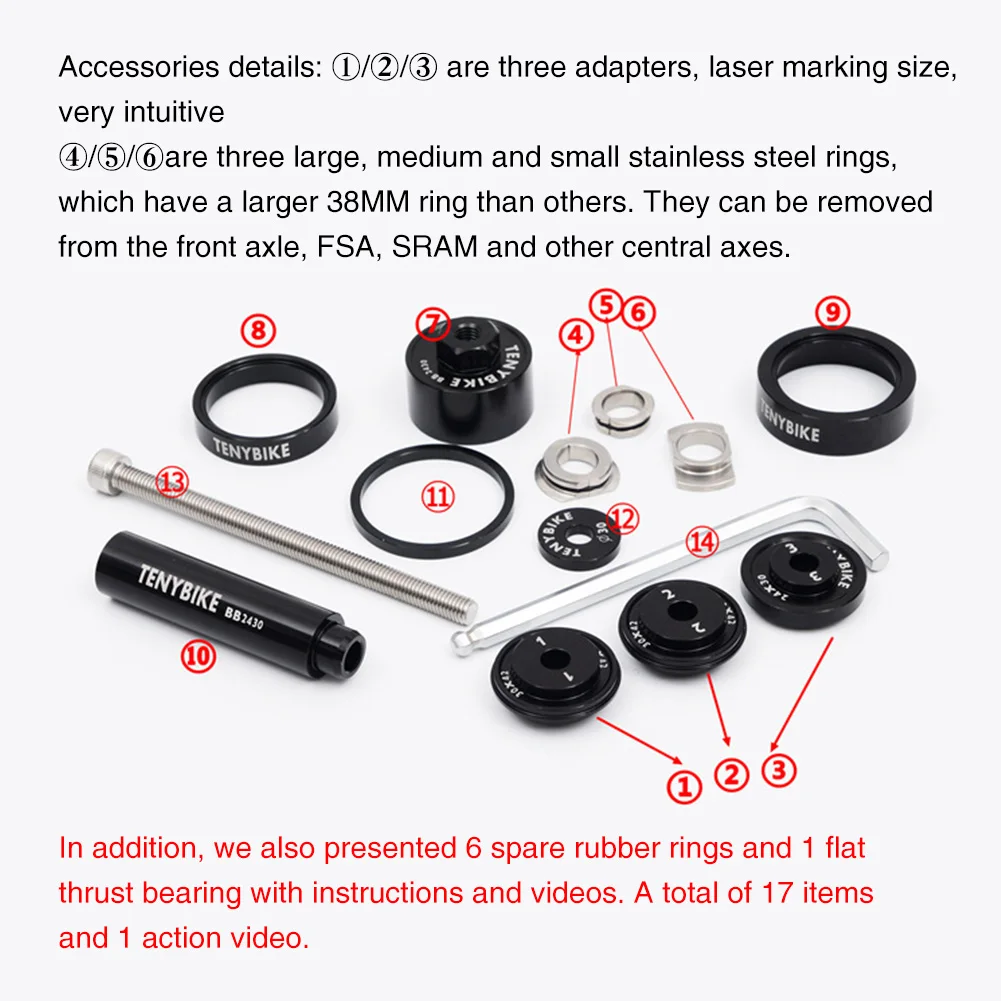 

Multifunction Press Repairing Security Sports Fixing Install Remove Maintenance Metal Bicycle Bearing Kit Tool Universal Outdoor