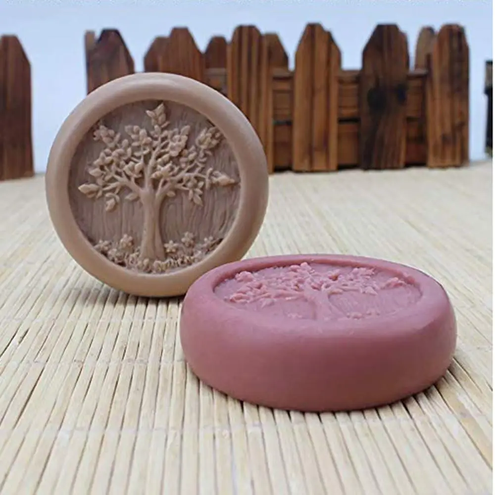 Life Tree Design Natural Soap Mold Scented Candle Wax Melt Mold Aroma Gypsum Resin Craft Silicone silicone mold