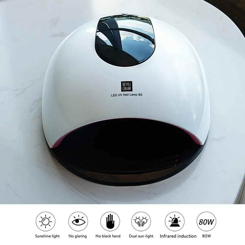 80w High Power Nail Machine Led Light Fast Drying Nail Lamp Nail Baking Lamp Dryer Uv Paint Fast Curing Smart Sensor