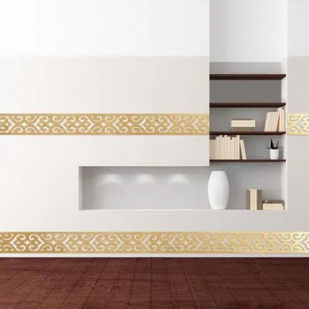 

10Pcs 5*5CM/10*10CM Waist Line 3D Mirror Sticker DIY Waistline Room Decoration Wall Stickers for Kids Rooms Living Room