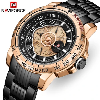 

NAVIFORCE Watch Top Luxury Brand Men Fashion Quartz Watches Mens Stainless Steel Sport Waterproof Wrist Watch Relogio Masculino