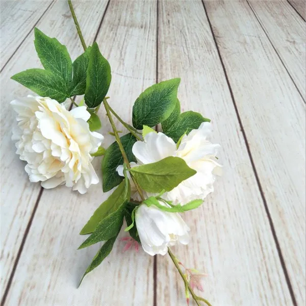 10Pcs Fake Long Stem Peony 35.43" Length Simulation Chinese Herbaceous Peonia for Wedding Home Decorative Artificial Flowers - Цвет: Шампанское