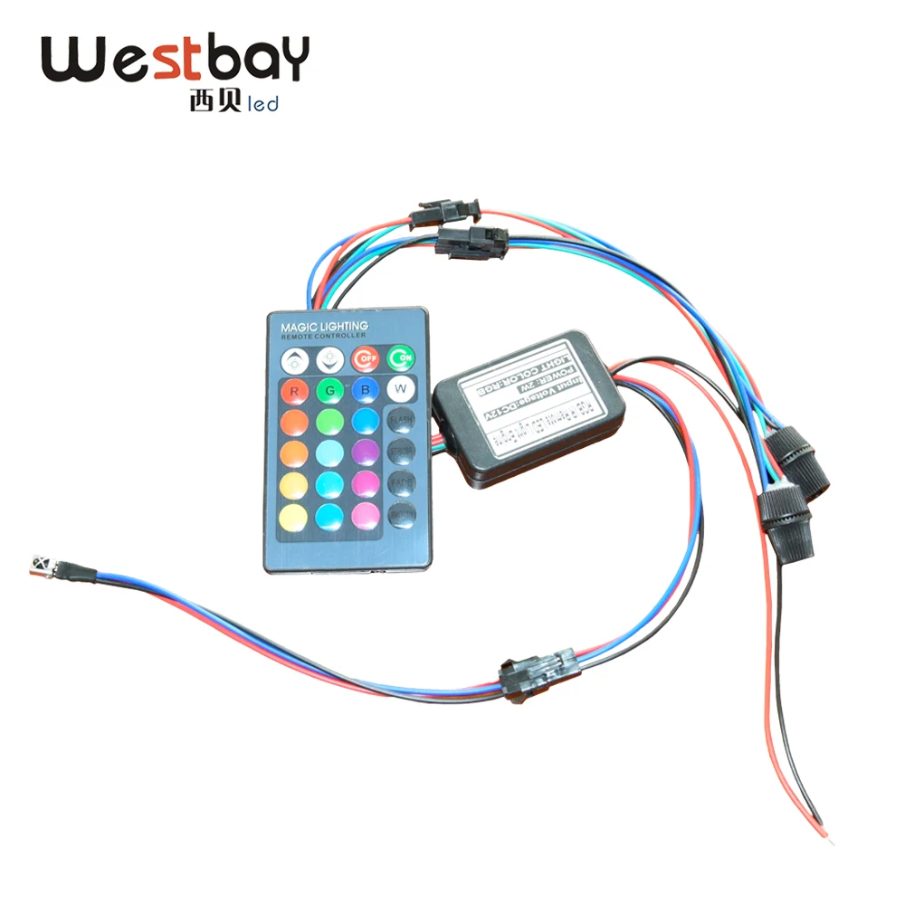 Double light source Светодиодный светильник Westbay 2 Вт 1 Вт RGB из оптического волокна, регулируемый светильник для украшения автомобиля, Рождественская вечеринка - Испускаемый цвет: Double light source