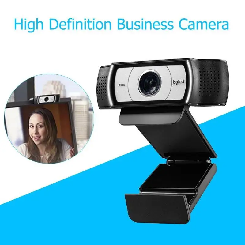 100% Original Logitech C930c HD Webcam Smart 1080P Webcam with Cover for Computer USB Video camera 4 Time Digital Zoom Web cam