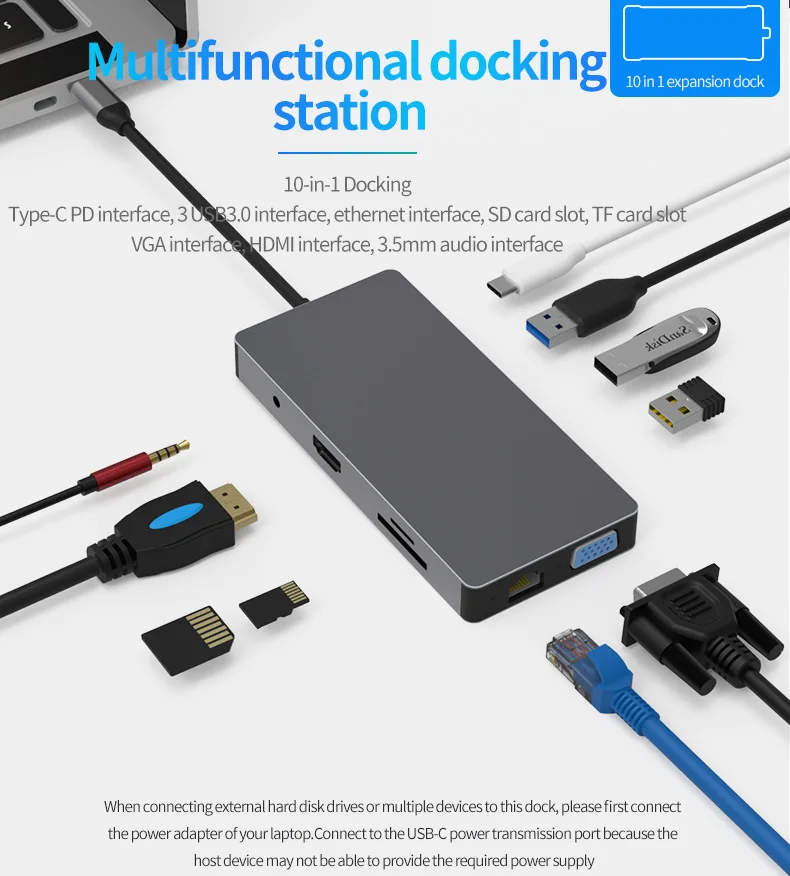 Multi USB 3.0 HDMI 4K VGA 1080P RJ45 Adapter to Splitter 3 Port USB HUB USB-C Type C for MacBook USB hub 3.5mm Audio USB 3.1