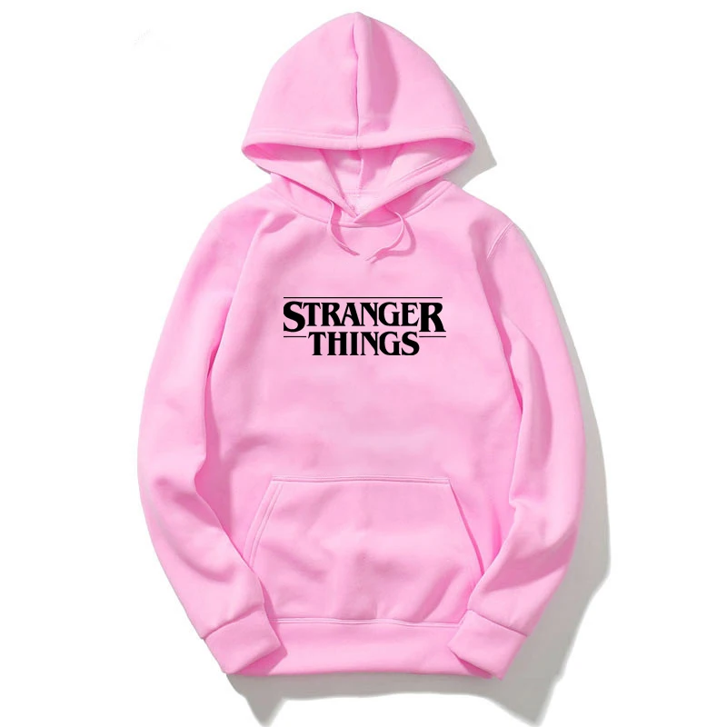 stranger things hoodie pink