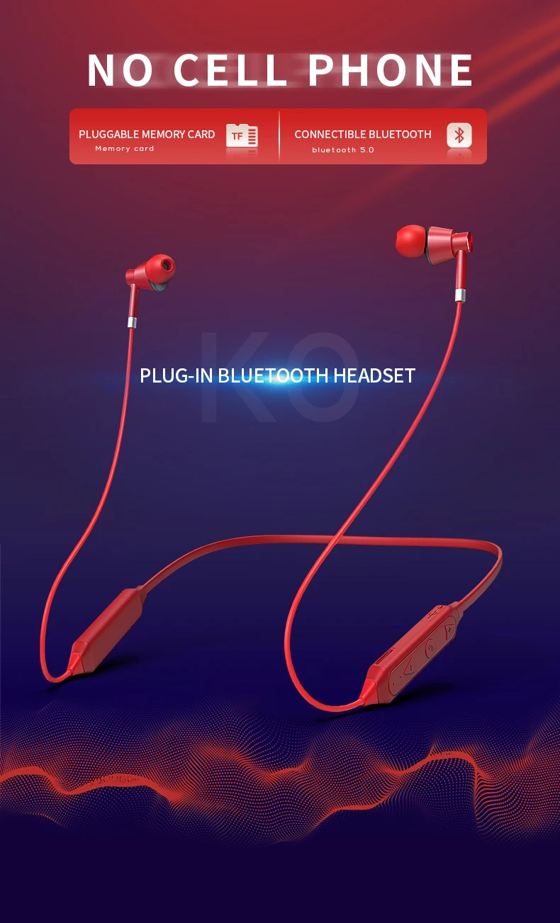 Bluetooth 5,0, наушники, TF карта, MP3, универсальные, для мужчин и женщин, с шейным ободком, HiFi, бас, микрофон, для бега, спортивные, беспроводные наушники