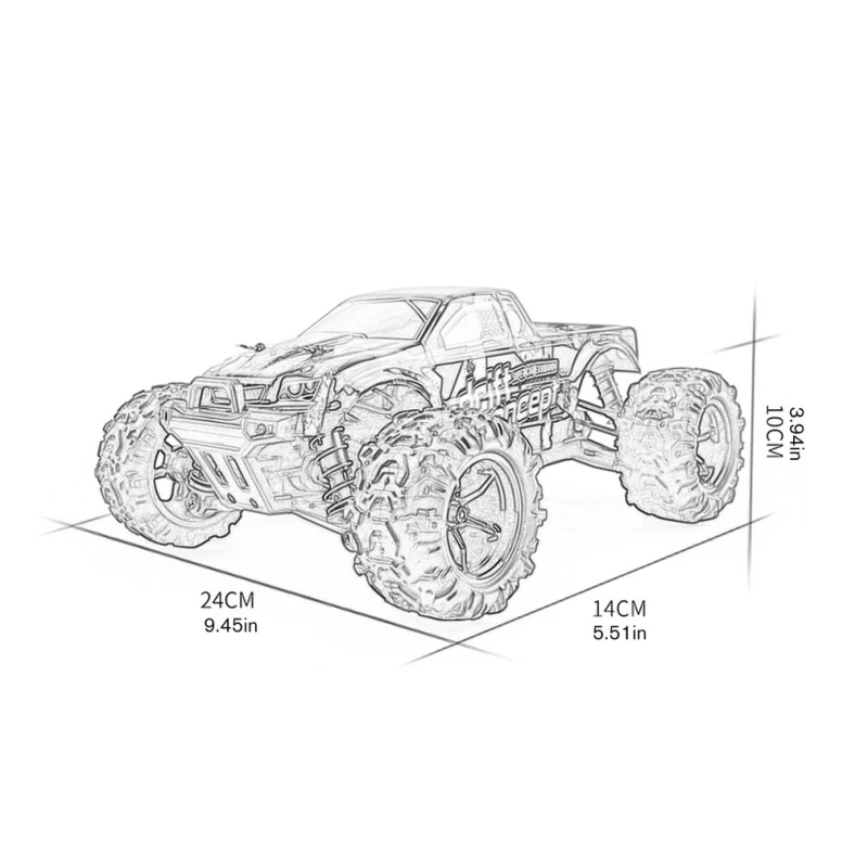 DESERT KING - Coche RC 4x4 1/18 con luces (40km/h) para todas las edades