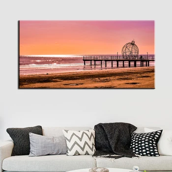 

60x120cm-Sunset Natural Beach Landscape Poster and Print Oil Painting Wall Living Room Art Painting WallPainting Canvas Painting