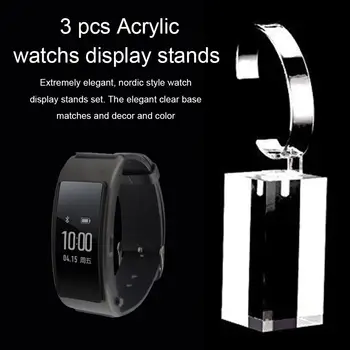 

3 pcs Watch Displays for Shows Store Trade Show Clear Acrylic Display Blocks Modern Design Photo Prop Set