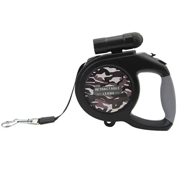 

Dog Leash Walking Running Moving Free Button Brake Automatic Retractable ABS Multifunctional With Bright Flashlight Portable