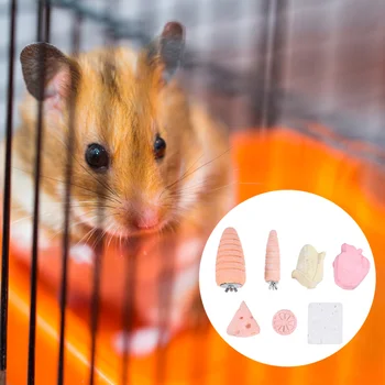 

7Pcs Chew Toy Bite-Resistant Health Safe Assorted Durable Guinea Pig Treat Small Pet Toy Hamster Treat Rabbit Toy Calcium Stone