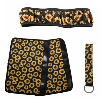 

Auto Steering Wheel Cover + Keychain Neoprene Anti-slip 4pcs/Set Durable