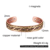 Vinterly Cross Copper Bracelets Gold-color Rose Twisted Magnetic Women Adjustable Open Cuff Bangles Resizable Jewelry Magnets 2