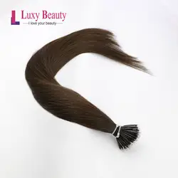 LuxyBeauty нано-наращивание волос Remy Micro #2 темный коричневый 12 "-22" Кольцо Нано бусина волосы микро звено наращивание волос