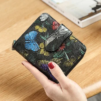 

Genuine Leather Women Wallet Vintage Coin Purse for Girls Female Small Portomonee Lady Perse Money Bag Card Holder Luxury Wallet
