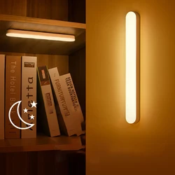 Bande lumineuse Led à induction intelligente, automatique, sans fil, pour armoire de cuisine, garde robe, veilleuse 
