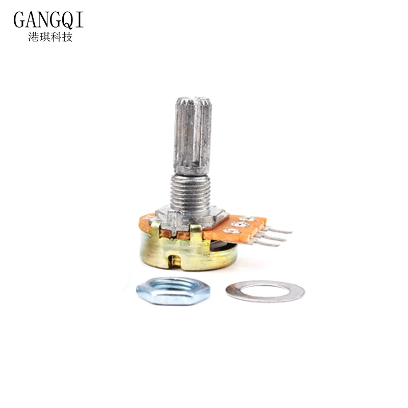 5pcs WH148 3PIN 20MM Single Couplet Potentiometer With Nuts B1K B2K B5K B10K B20K B50K B100K B250K B500K B1M 1K 2K 5K 10K 100K