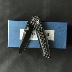 Bench made – couteau tactique pliant à lame 440C, manche en Fiber de carbone 940, couteau militaire de poche de défense de sécurité en plein air, outil EDC 