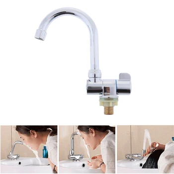 

360° Swivel Cold Tap Water Kitchen Bathroom Basin Faucet Single Handle