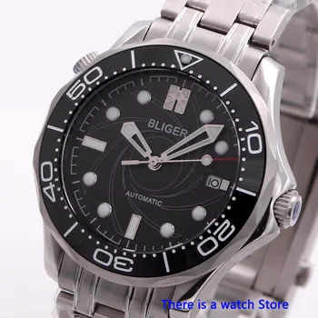 

Bliger 41mm Automatic Men Watch with Stainless Steel Strap Sapphire Crystal Luminous Date Function Mechanical Wristwatch Men