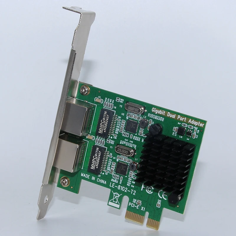 Высокоскоростной двойной порт PCI E X1 интерфейс гигабитный LAN сервер NIC