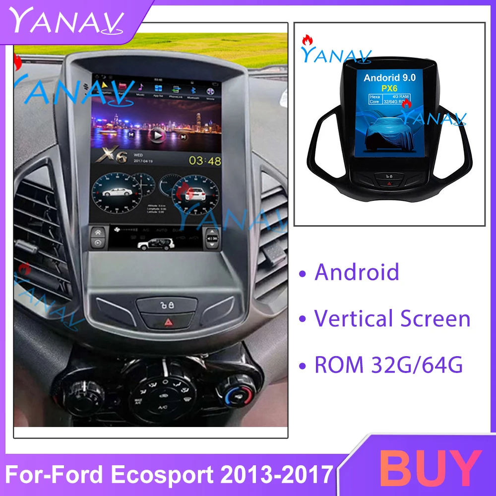 Автомобильный dvd-плеер с 10,4-дюймовым экраном для-Ford Ecosport 2013-2017, автомобильный GPS-навигатор, мультимедийный плеер, автомобильная Система android Автомобильный dvd-плеер с 10,4-дюймовым экраном для-Ford Ecosport 2013-2017, автомобильный GPS-навигатор, мультимедийный плеер, автомобильная Система android