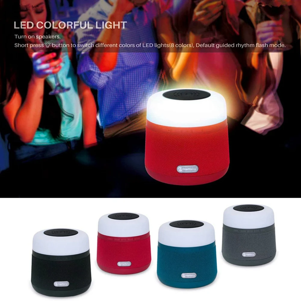 Портативный мини беспроводной стерео Bluetooth динамик со светодиодный светильник с