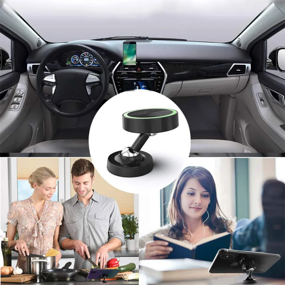 

Two Way Adjust Car Phone Holder Luminous Magnetic Car Accessories 360 Degree Magnet Universal in Car Mobile Mount Desk Stands