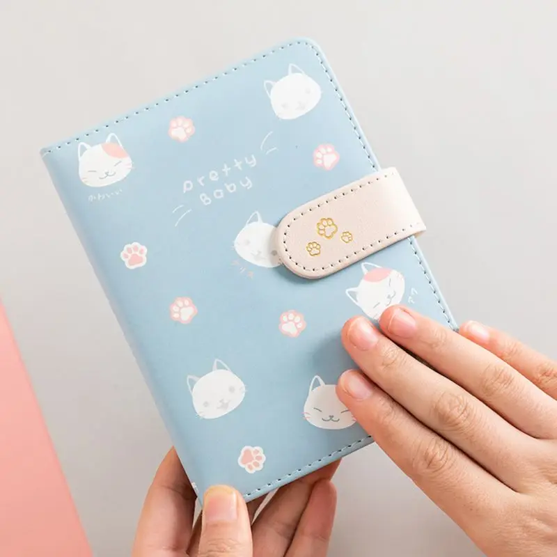 

Cute Cat Student Notebook Journal Schedule Planner Agenda PU Leather Cover Memo