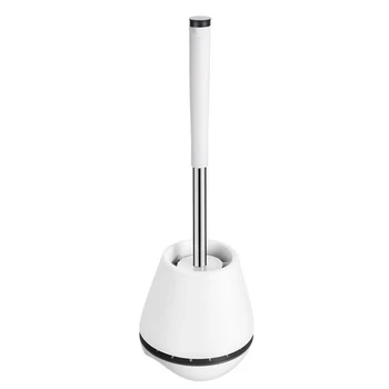 

Home Toilet Brush Set Lavatory Draining With Holder Bathroom Cleaning Long Handle Handheld Hollowed Bottom White Anti Bacterial