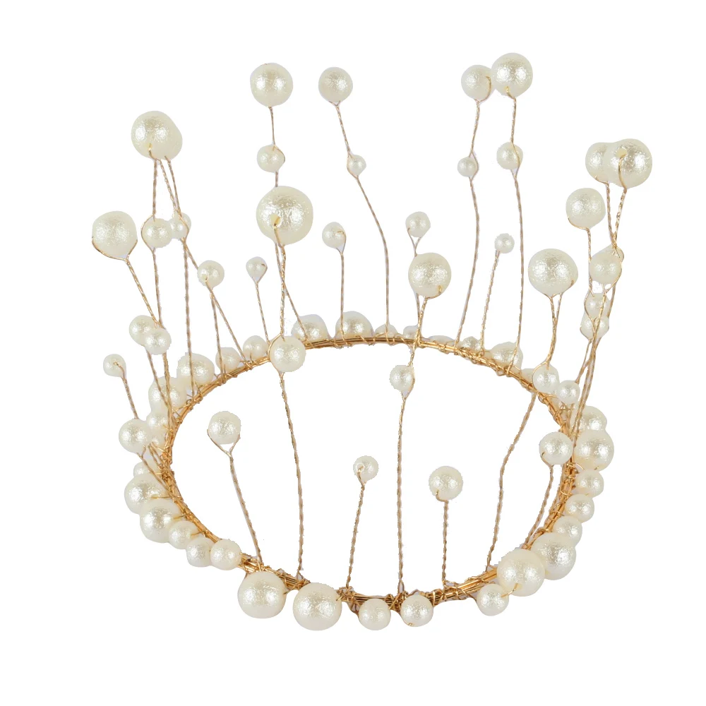 

2019 Creative Heart Shape LED Pearl Princess Crown Cake Toppers Baby Happy Birthday Wedding Cupcakes Party Cake Decorating Tool