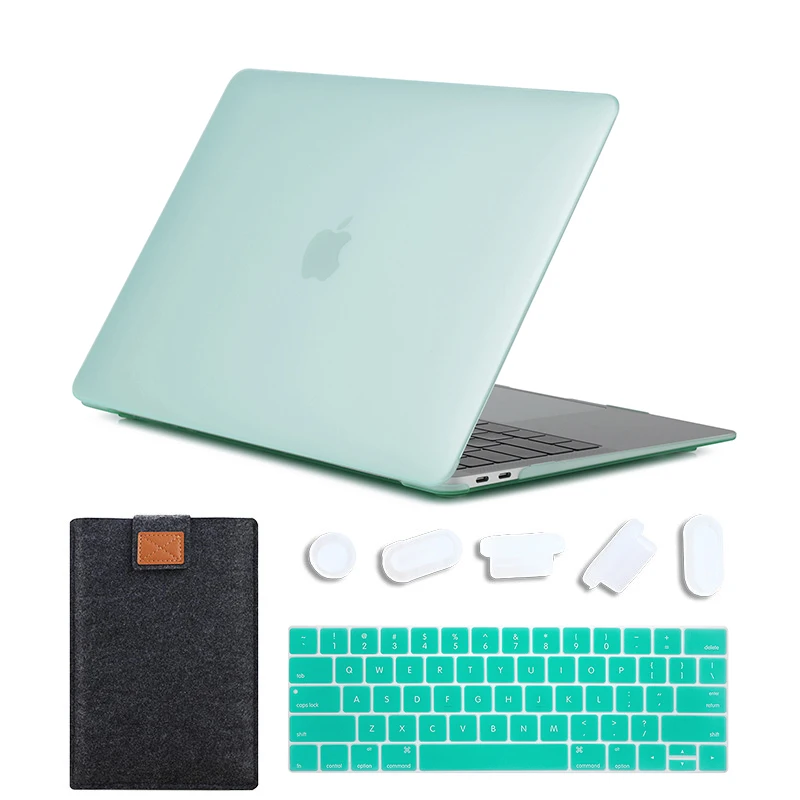 MTT матовый чехол для ноутбука Macbook Pro 13 15 дюймов Жесткий Чехол для mac book Air Pro retina 11 12 13 15 Сенсорная панель сумка для ноутбука - Цвет: Matte Green