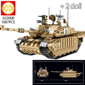 

Single Sale Free Shipping 632008 1687PCS Military Army Tank WW2 Swat Police Bricks Educational Building Blocks Toys For Boy Kid