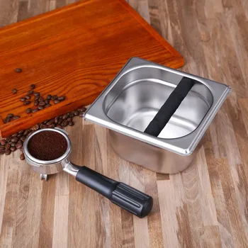 

Stainless Steel Espresso Coffee Knock Box Container Coffee Grounds Container Coffee Bucket for Barista S / L Size
