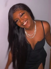 Pelucas de cabello humano brasileño liso para mujeres negras, 26, 28, 30 pulgadas, 13x4, sin pegamento