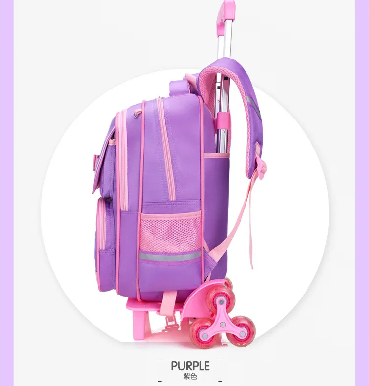 Водонепроницаемые детские школьные сумки на колесиках; рюкзаки принцессы для девочек; детские сумки для книг; Детские рюкзаки для