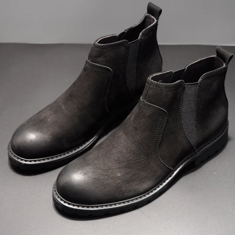 

2019 Autumn And Winter New Style Martin Boots Genuine Leather Casual Men British Style Mid-top Men's Boot Men's Boots