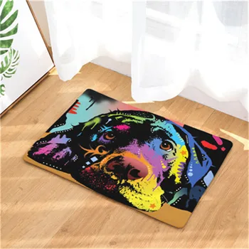 

CAMMITEVER Oil-painting Abstract Cartoon Dog Mat Area Rug Doormat Bedroom Area Rug Modern Solid Anti -Slip Livingroom Kitchen