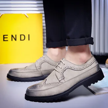 

Business Oxford Shoes Men suede leather Breathable Rubber Formal Dress Shoes lace up Male Office Flats Footwear Mocassin Homme