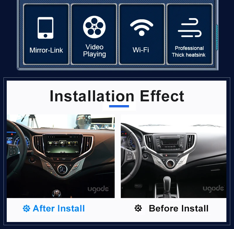 Ugode автомобильный мультимедийный плеер Android OS HD ips экран монитор 8 дюймов gps авто радио Bluetooth для Suzuki Baleno