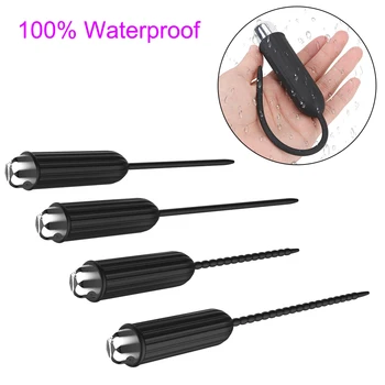 With Bullet Vibrator Soft Urethral Sound Dilator Penis Plug Sex Toys for Man Catheter 10 Frequency Insertion Urethral Plug 2