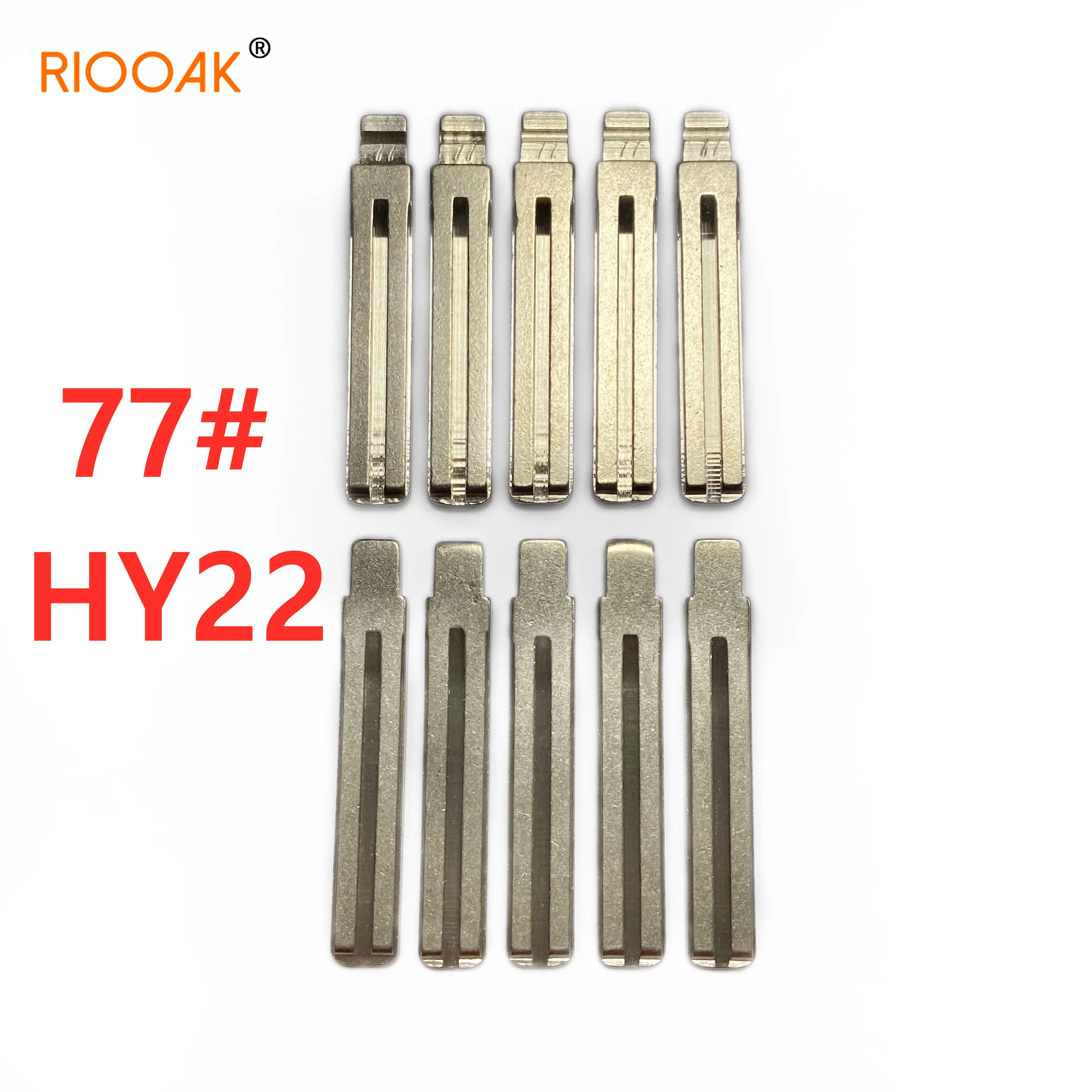 RIOOAK 10 pcs/lot #77 lishi HY22 Metal Blank Uncut Flip KD VVDI Remote Key Blade for Hyundai IX35 Kia SORANTO K5 Toyota REIZ