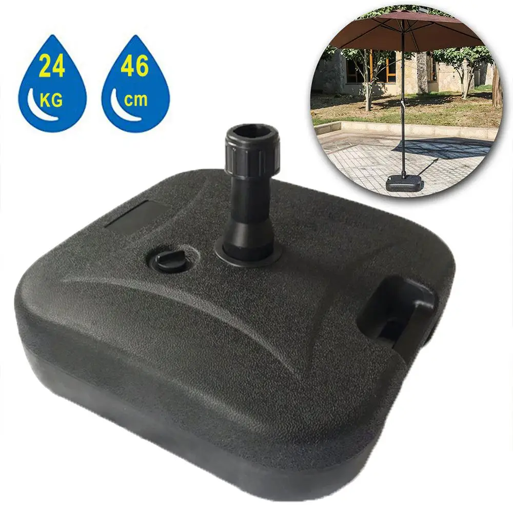 

HooRu Umbrella Base 64CM Square Outdoor Water Filled Stand Patio Market Garden Base 38MM Umbrella Hole - Small Size